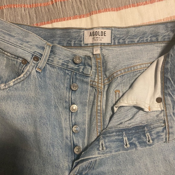 Agolde Riley High Rise Crop in Shatter Color - Picture 3 of 9